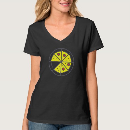 Pizza 7 Slices Cheese Pepperoni Funny Geometric Fo T-shirt (Voorkant)