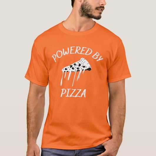 PIZZA aangedreven door pizza T-shirt (Voorkant)