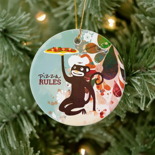 Pizza aap chef pet junk food culinair keramisch ornament (Boom)