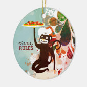 Pizza aap chef pet junk food culinair keramisch ornament (Links)
