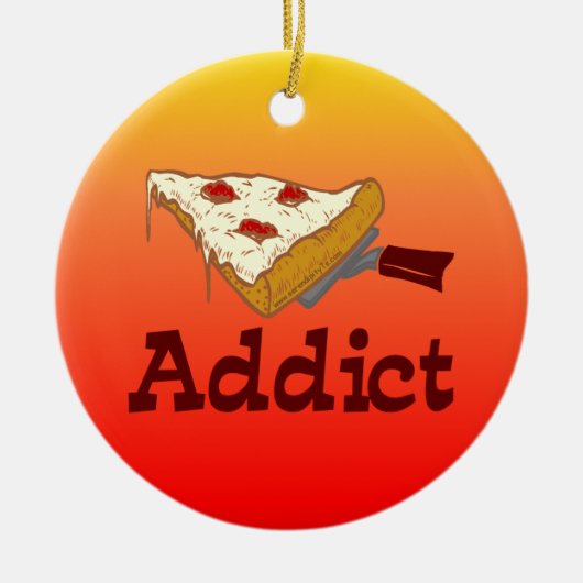 Pizza Addict Keramisch Ornament (Voorkant)