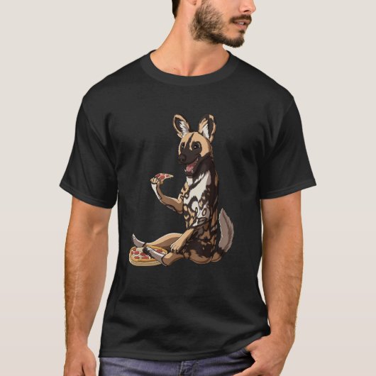 Pizza African Wild Dog T-shirt (Voorkant)