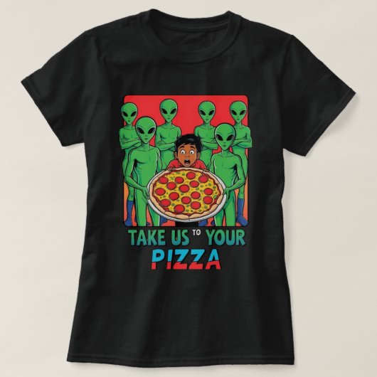 Pizza Aliens Blok Vrouwen T-shirt (Design voorkant)