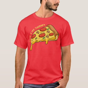 Pizza als therapie Ironic Pizza Chef Italiaans voe T-shirt