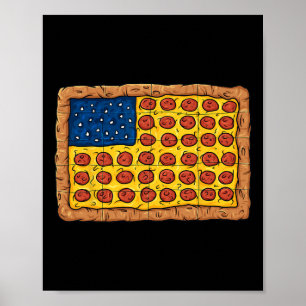 Pizza Amerikaanse Vlag 4th of Juli Leuk Voedsel Jo Poster