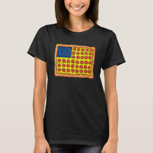 Pizza Amerikaanse Vlag 4th of Juli Voedsel Jongens T-shirt