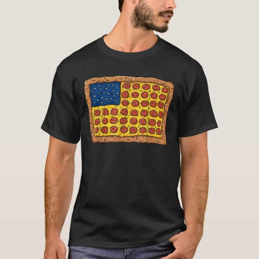 Pizza Amerikaanse vlag op 4 juli jongstleden Funny T-shirt (Voorkant)