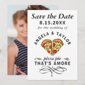 Pizza Amore Photo Wedding Save The Date (Voorkant / Achterkant)