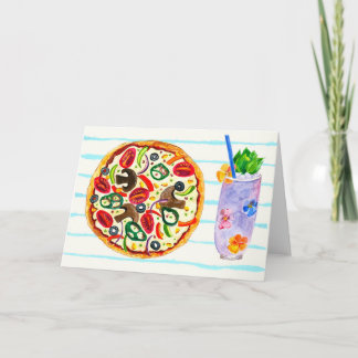 Pizza and cocktail foodie card bedankkaart