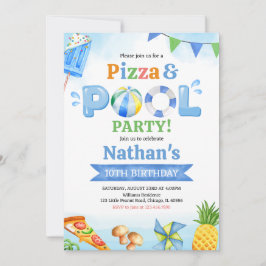  Pizza and Pool Birthday Party Kaart