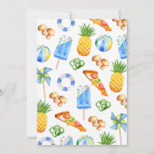 Pizza and Pool Birthday Party Kaart (Achterkant)