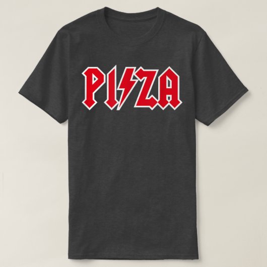 Pizza and Rock Music, Pizzeria, Hard Rock, Rock n T-shirt (Design voorkant)