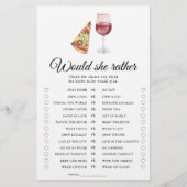 Pizza and Wine Bridal shower Would she rather (Voorkant)