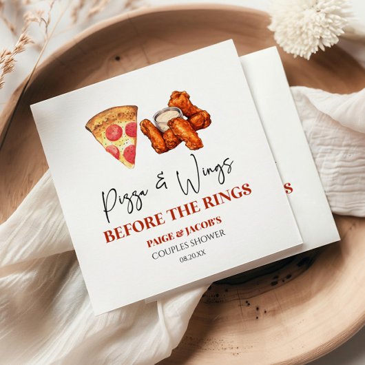 Pizza and Wings Before The Rings Couples Shower Servet