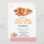 Pizza and Wings Before The Rings Invitation Kaart (Voorkant / Achterkant)