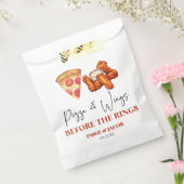 Pizza and Wings Before The Wings Rehearsal Dinner Bedankzakje (Gezegeld)