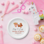 Pizza and Wings Before The Wings Rehearsal Dinner Papieren Bordje (Feest)