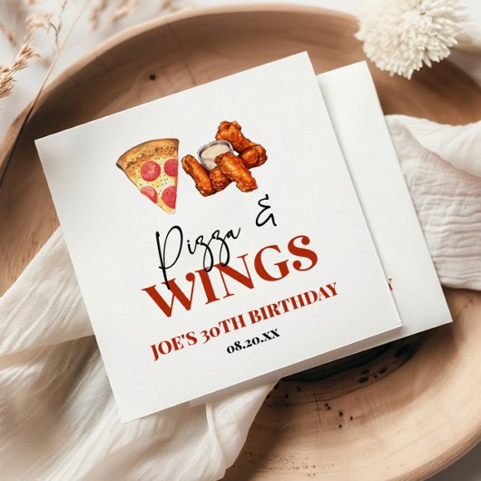 Pizza and Wings Birthday Party Servet