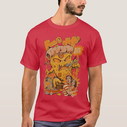 Pizza Attack familie T-shirt (Voorkant)