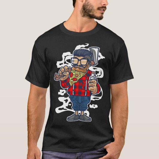 Pizza baard t-shirt (Voorkant)