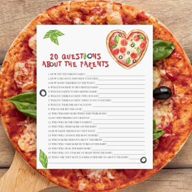 Pizza baby shower 20 vragen over de ouders (Creator heeft geüpload)