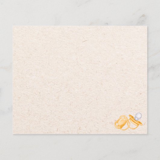 Pizza Baby shower Advies Kaart – Fun Keepsake voor (Achterkant)