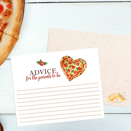 Pizza Baby shower Advies Kaart – Fun Keepsake voor