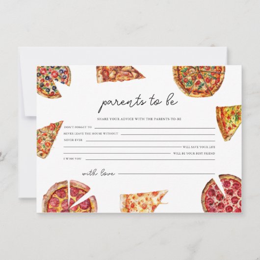 Pizza Baby shower advies voor de Kaart (Voorkant)