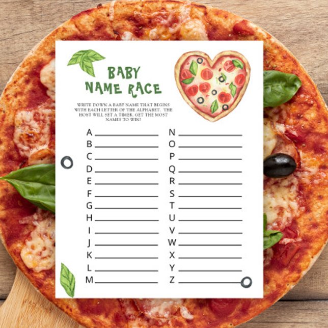 Pizza baby shower - Baby naam race spel (Creator heeft geüpload)