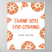 Pizza Baby shower Bedankt voor het komen teken Poster (Voorkant)