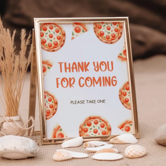 Pizza Baby shower Bedankt voor het komen teken Poster