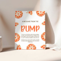 Pizza Baby shower bericht van het bump teken