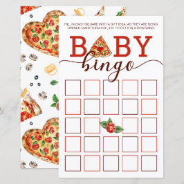 Pizza Baby shower Bingo Game Kaart | partijactivit