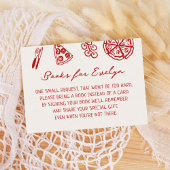 Pizza Baby shower Boek Aanvraag Informatiekaartje