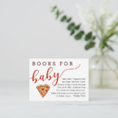 Pizza Baby shower Boek Aanvraag Kaart – Boeken voo (Staand voorkant)