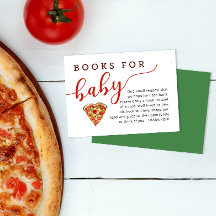 Pizza Baby shower Boek Aanvraag Kaart – Boeken voo