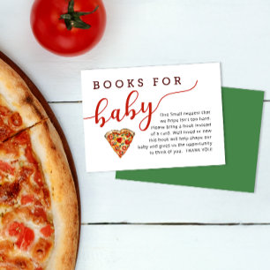 Pizza Baby shower boeken voor Baby Informatiekaartje