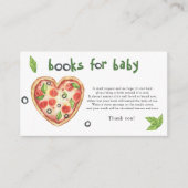 pizza baby shower - books for baby ticket informatiekaartje (Voorkant)