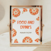 Pizza Baby shower eten en Drinken teken Poster