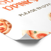 Pizza Baby shower eten en Drinken teken Poster (Hoek)