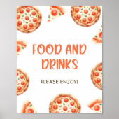 Pizza Baby shower eten en Drinken teken Poster (Voorkant)