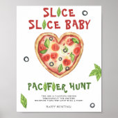 Pizza baby shower - fopspeen jacht spel poster (Voorkant)