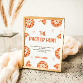 Pizza Baby shower fopspeen jacht spel teken Poster