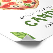 Pizza baby shower - guess how many candies poster (Hoek)