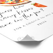 Pizza Baby shower Guess the Kisses Sign Poster (Hoek)