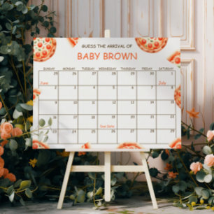 Pizza Baby shower Guess Vervaldatum Kalender Poster