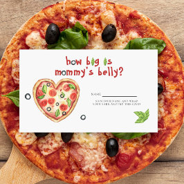Pizza baby shower - Hoe groot is mama's buik Informatiekaartje