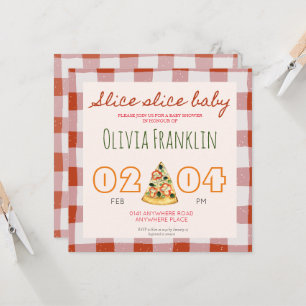pizza baby shower kaart