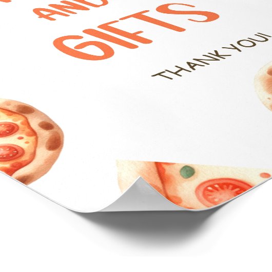 Pizza Baby shower Kaarten en cadeaubordje Poster (Hoek)