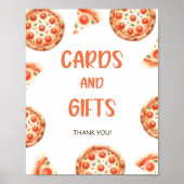 Pizza Baby shower Kaarten en cadeaubordje Poster (Voorkant)